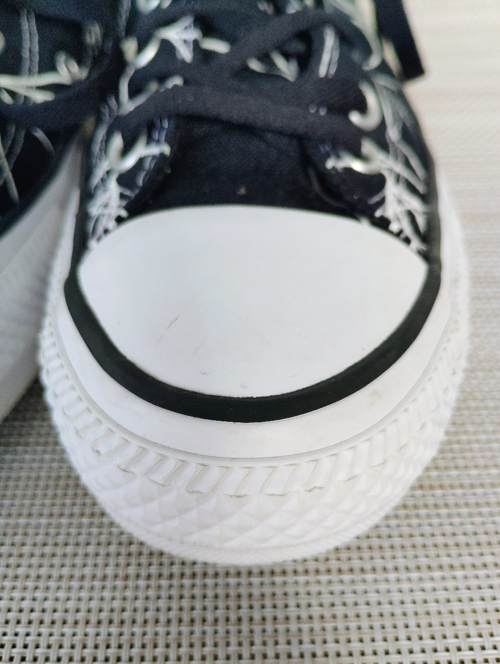 Unisex Converse Cons "White Widow" Black Canvas/White Skate Sneakers. M6.5/W8.5 - Picture 6 of 11